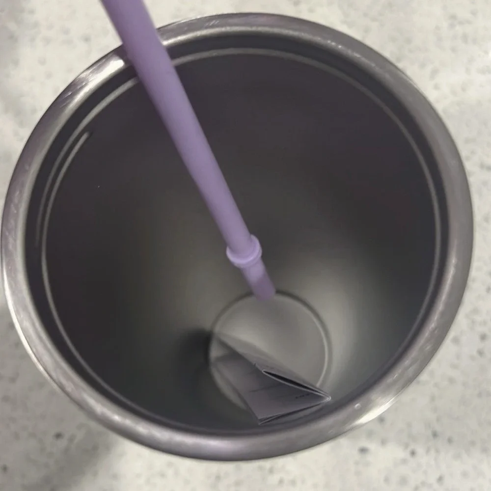 Starbucks 24oz‎ Winter Lilac Silver Ombré Geometric Tumbler with Straw New